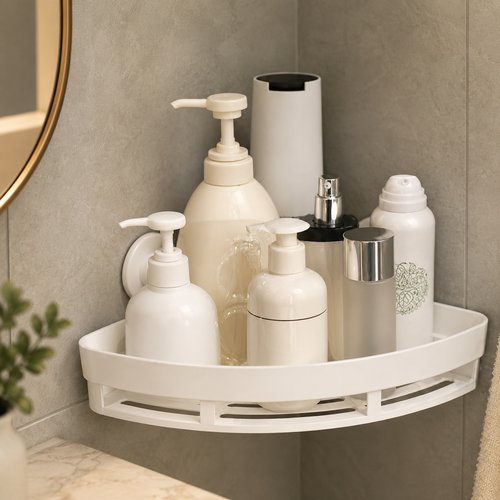 Suporte Multiuso para Canto com Ventosa Adesiva - Branca