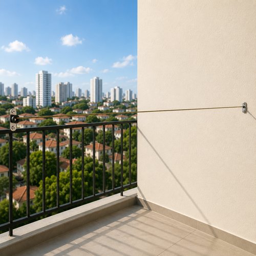 Varal de Aço 15 Metros em PVC - Dourado