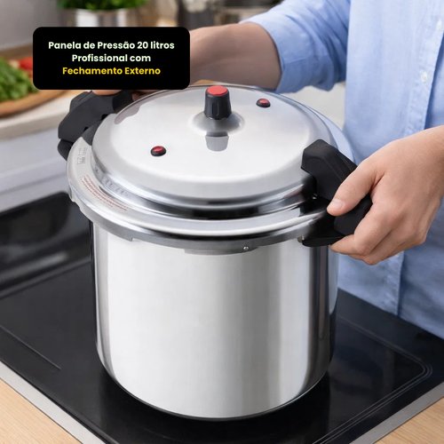 Panela de Pressão 20 litros Profissional com Fechamento Externo
