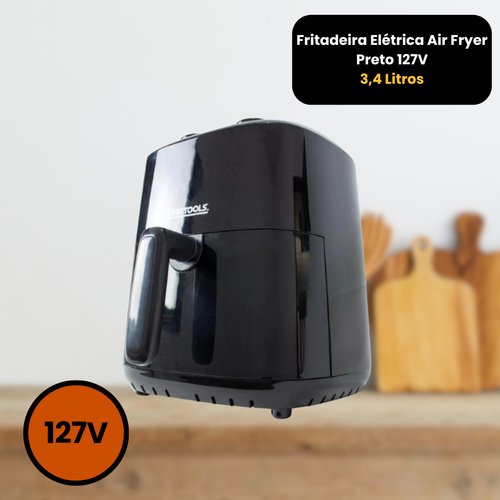 Fritadeira Elétrica Air Fryer Preto 127V - 3,4 Litros