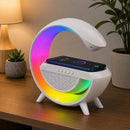 Caixa de Som Bluetooth com Carregador e Led - Branco
