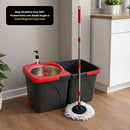 Mop Giratório Duo 360° Powermaid com Balde Duplo e Centrífuga em Aço Inox