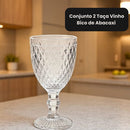 Conjunto 2 Taça Vinho Bico de Abacaxi Transparente