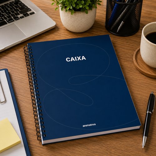 Livro Caixa Grande 100 Folhas - Azul
