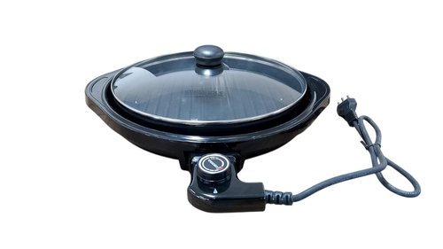 Grill Elétrico Redondo Premium com Termostato 220V - Preta