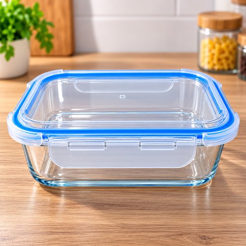 Pote Hermético Retangular de Vidro 1040ml