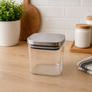Pote Hermético Quadrado Vidro Com Tampa de Inox 700ml