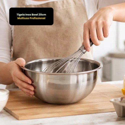Tigela Inox Bowl 20cm Multiuso Profissional