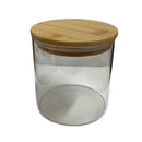 Pote de Hermetico Vidro Borossilicato Liso com Tampa de Bambu 800ml