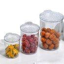 Conjunto 3 Potes Hermético Redondo de Plástico Com Tampa