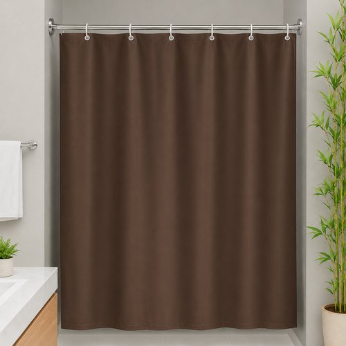 Cortina de Box Vinil com Ganchos - Marrom