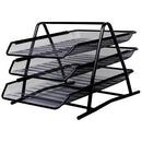 Organizador de Papéis com 3 Bandejas - Preta
