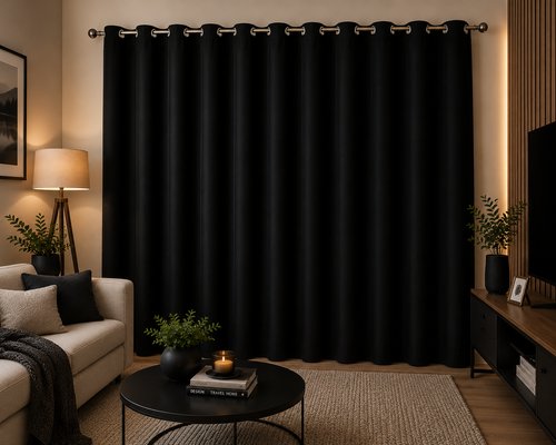 Cortina Blackout com ilhos 280x140cm- Preto