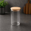 Pote de Vidro Borossilicato com Tampa de Bambu 1300 ml
