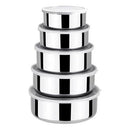 Conjunto 5 Potes Herméticos Bavaria Com Tampa - Inox
