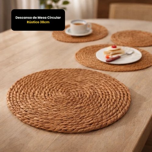 Descanso de Mesa Circular Rústico 38cm