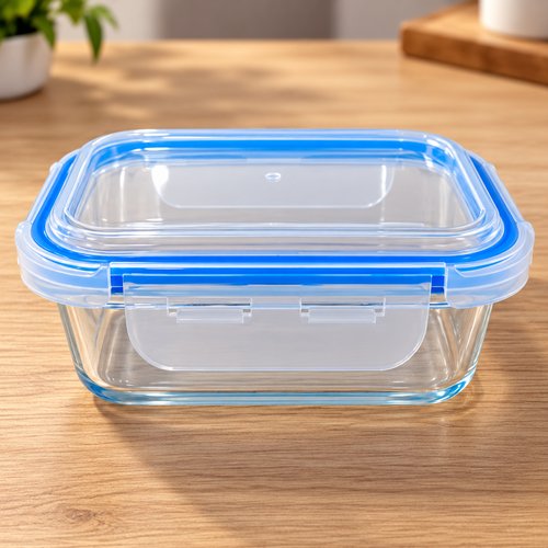 Pote Hermético Retangular de Vidro 370ml