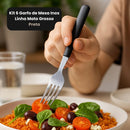 Kit 6 Garfo de Mesa Inox Linha Mato Grosso - Preta