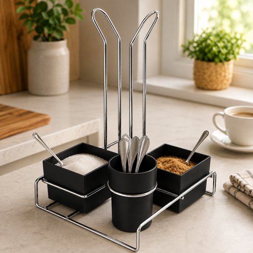 Conjunto Organizador Para Chá e Café com Porta Copos