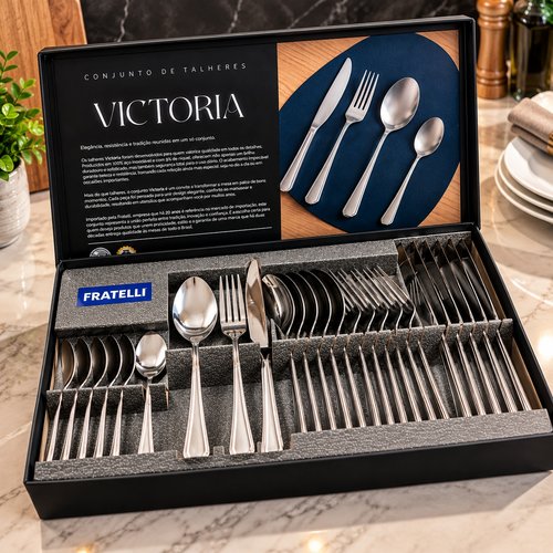 Conjunto de Talheres Victoria com 24 peças inox