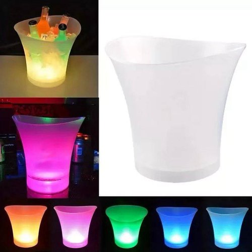 Balde Para Bebidas com LED e Caixa de Som - Branca