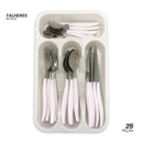 Kit de Talheres em Inox 25 Peças - Branco