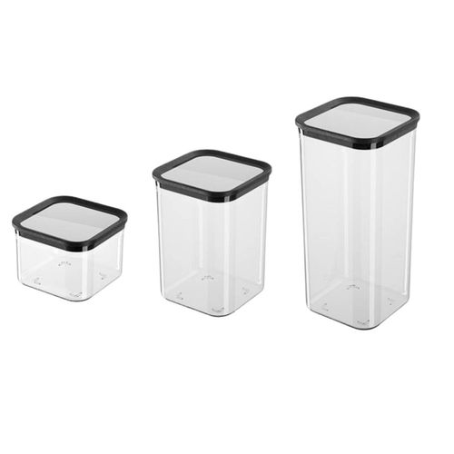 Conjunto 3 Potes Herméticos Quadrados