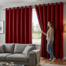 Cortina Blackout com Forro 2 em 1 Voil Vermelho com ilhos - 280x220cm