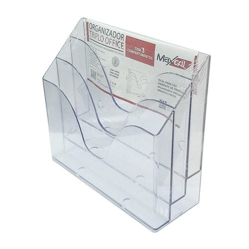 Organizador Triplo Office 3 Compartimentos - Preta